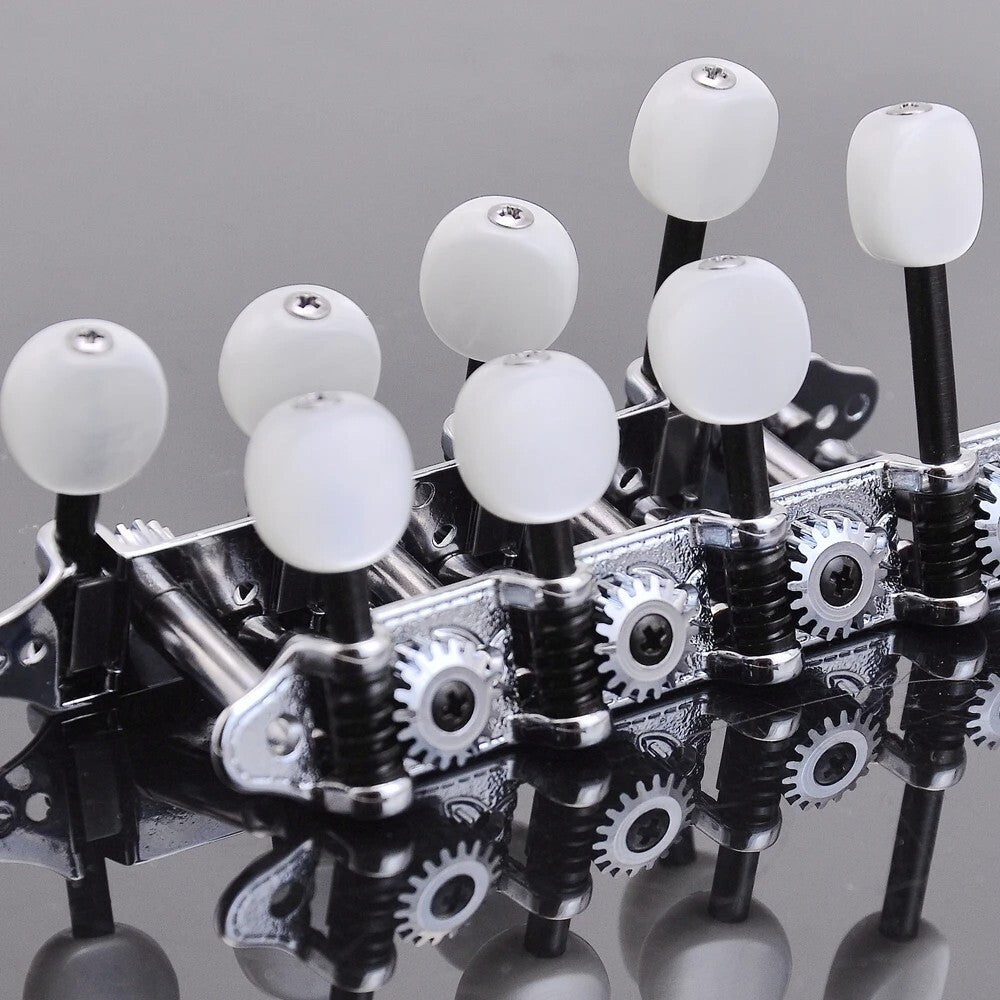 Silver 4R4L 8 String Mandolin Machine Heads Tuning Pegs Keys