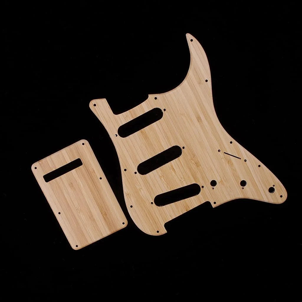 Bamboo Wood Guitar Pickguard with Back Plate Fit Strat ST
