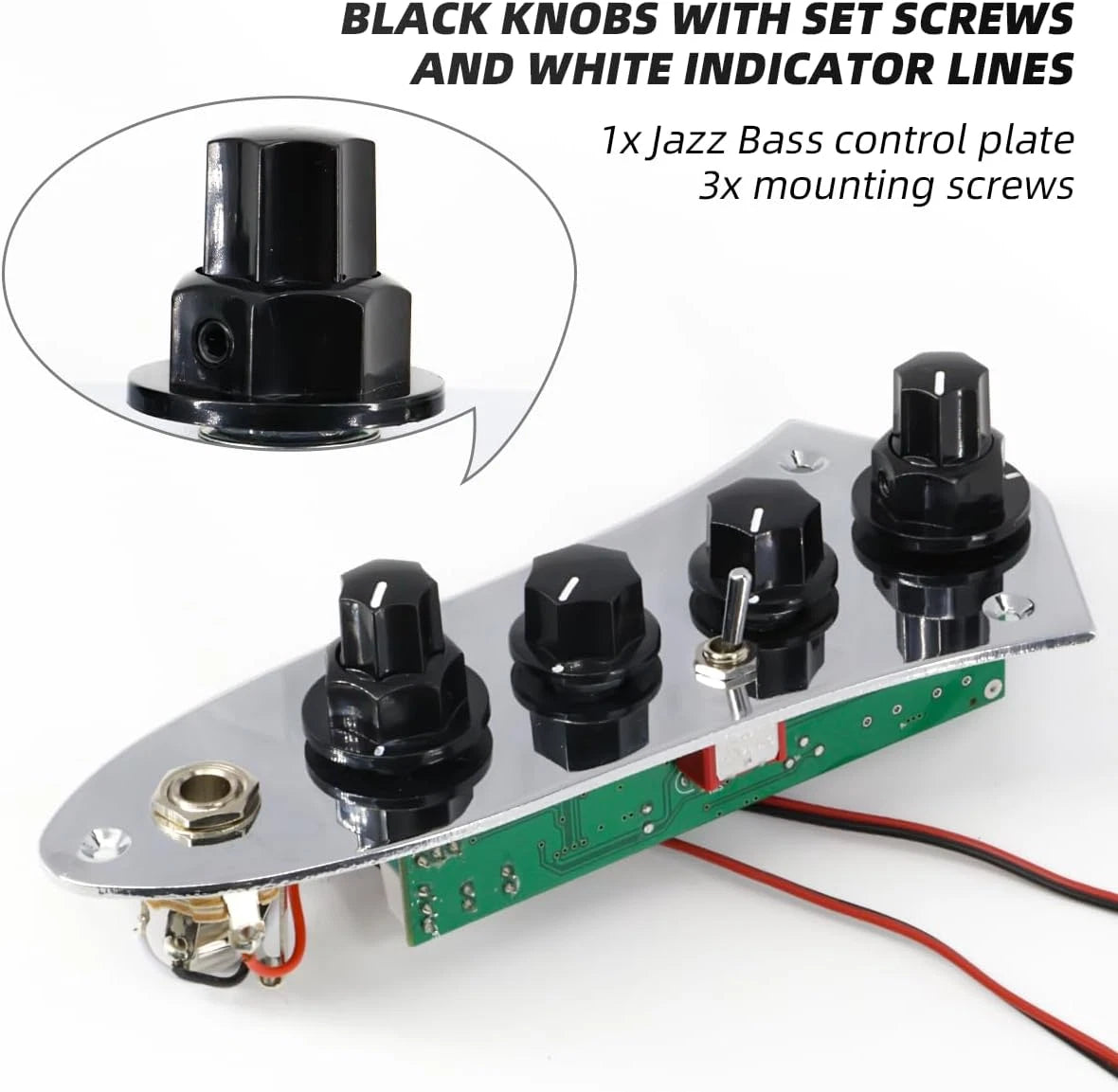 Chrome Electric Bass Loaded Prewired Control Plate Active Passive Fit Jazz Bass