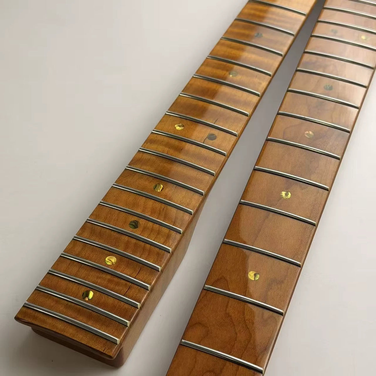 Roasted Tiger Flame Maple Guitar Neck, 22 Frets Fit ST