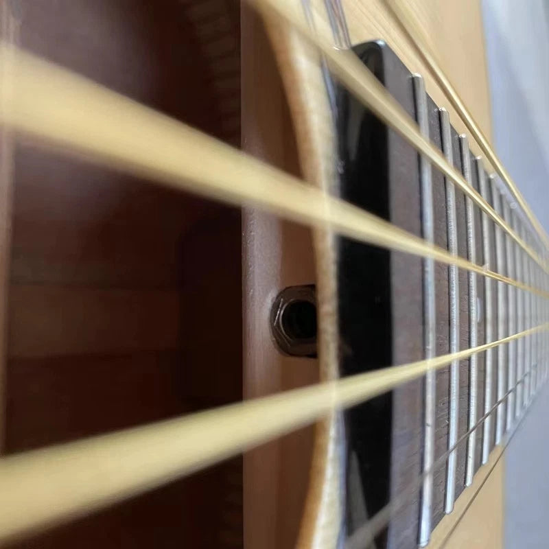 Parlor Acoustic Guitar, All Solid Wood, 38 Inch