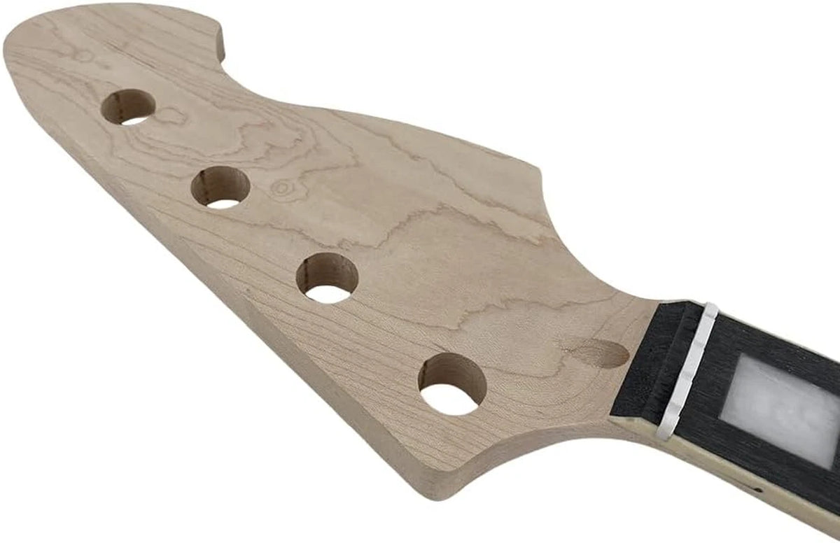 Unfinished 4 String Bass Maple Neck, 2 Frets Rosewood Fingerboard Fit Jazz Bass