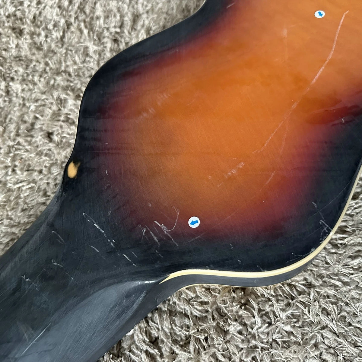 Hawaiian Slide Electric Guitar DIY Project, Tiger Maple Sunset Finish