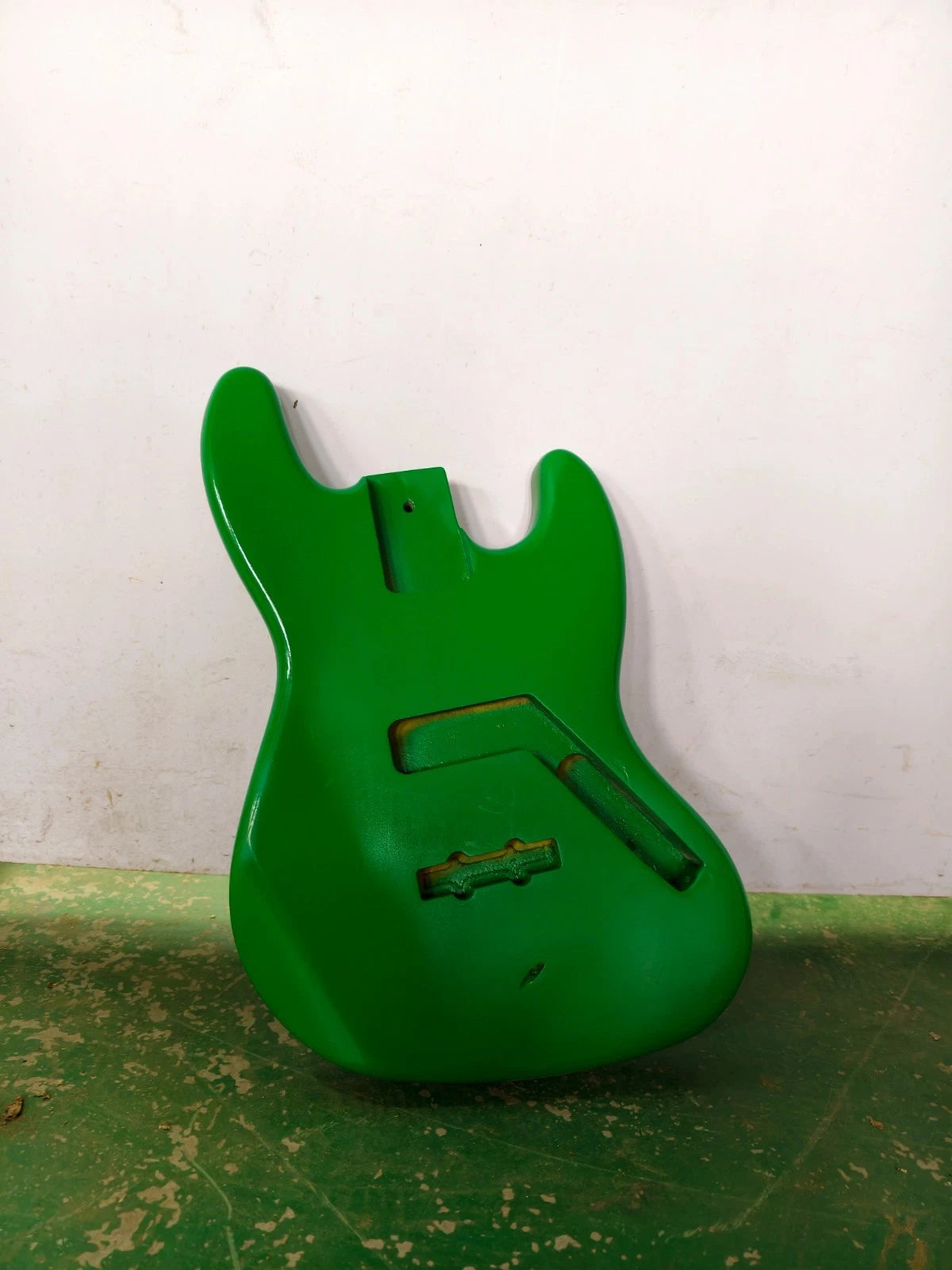 Green Glossy Finish 4 String Bass Body For Jazz Bass DIY Project