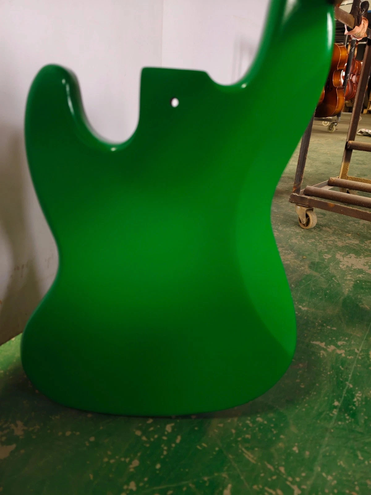 Green Glossy Finish 4 String Bass Body For Jazz Bass DIY Project
