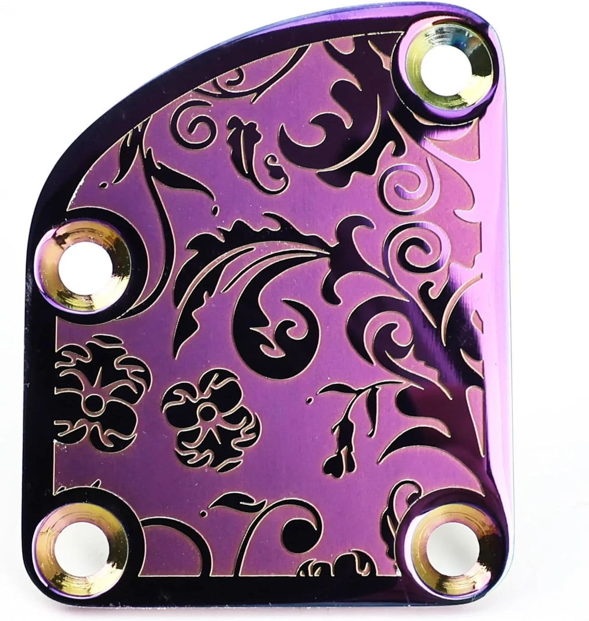 Engraved Steel Purple Guitar Bass Neck Plate Fit Telecaster / Stratocaster