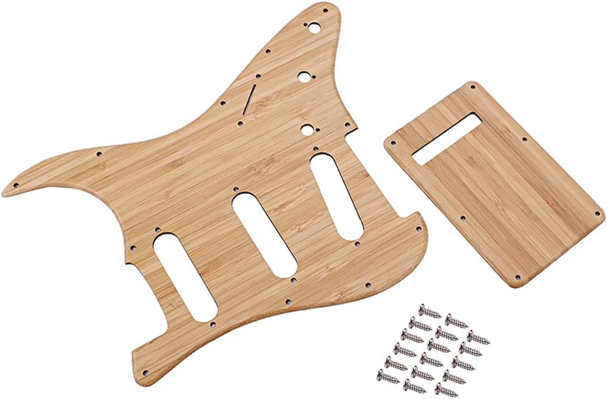 Bamboo Wood Guitar Pickguard with Back Plate Fit Strat ST