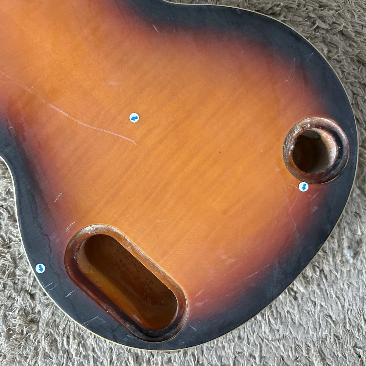 Hawaiian Slide Electric Guitar DIY Project, Tiger Maple Sunset Finish