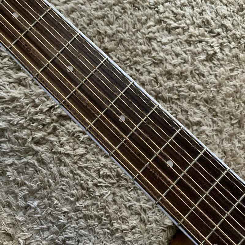 Natural Finish 10 String Acoustic Electric Guitar, Solid Spruce Top, Rosewood