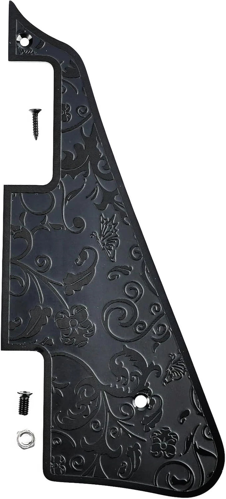 Black Engraved Aluminum Guitar Pickguard Scratch Plate Fit LP