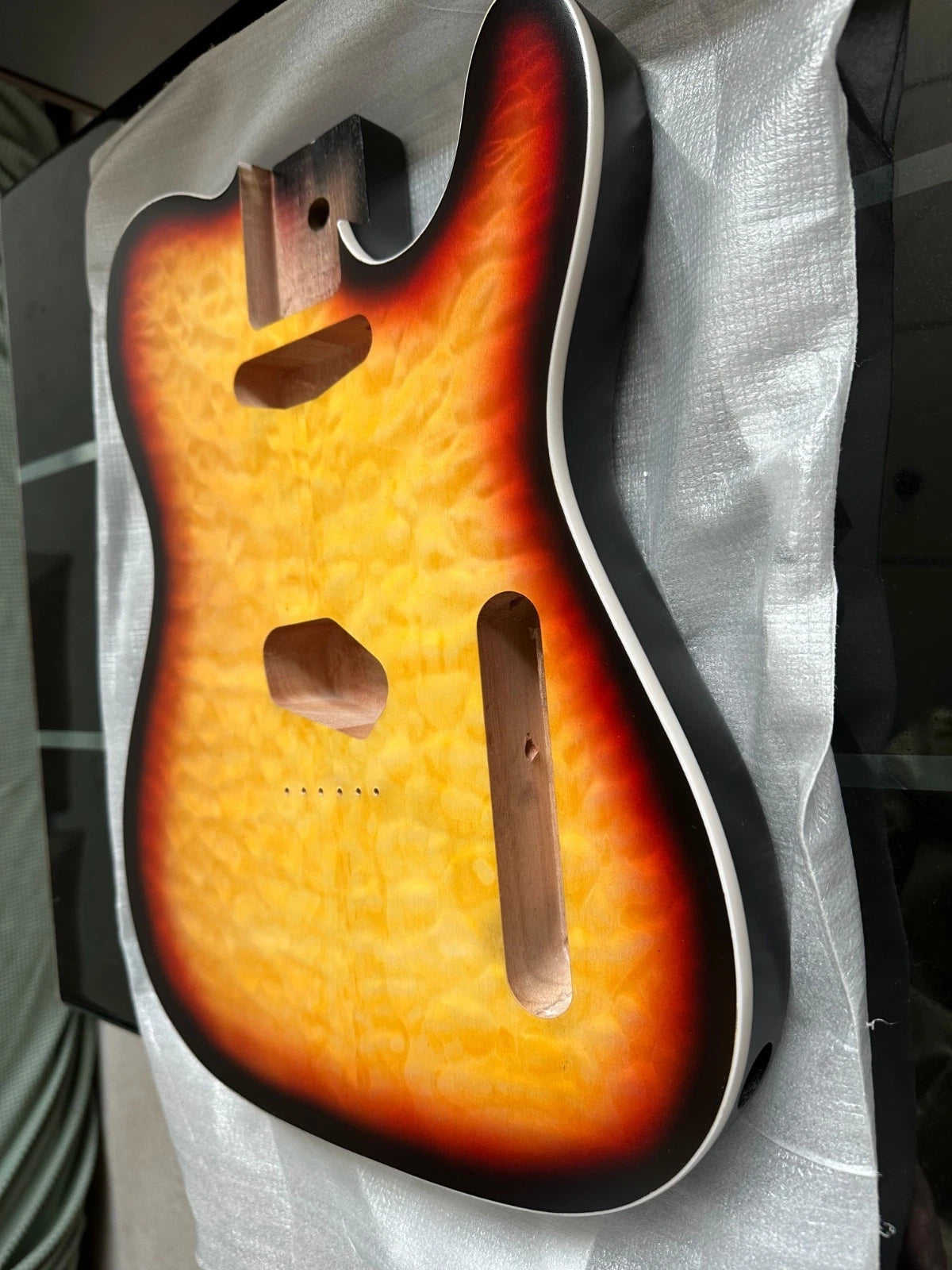 Mahogany Wood Guitar Body with Quilted Maple Top Fit Tele TL