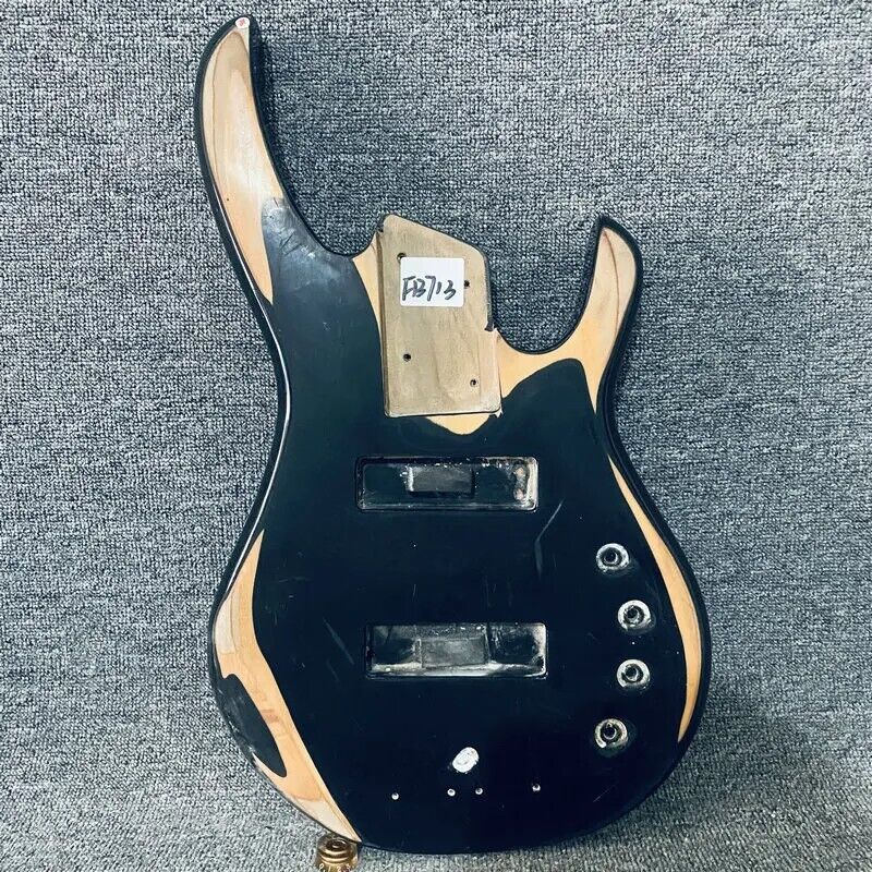 Black Basswood 5/6 String Electric Bass Body DIY Project