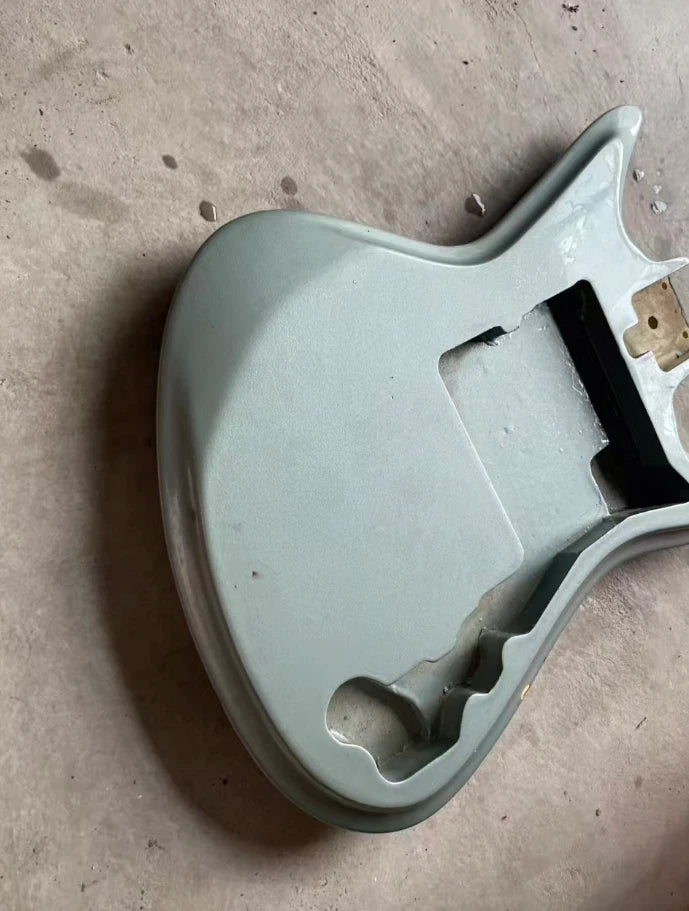 Metallic Gray Finish Guitar Solid Basswood Body Fit Teisco Sharkfin DIY Project