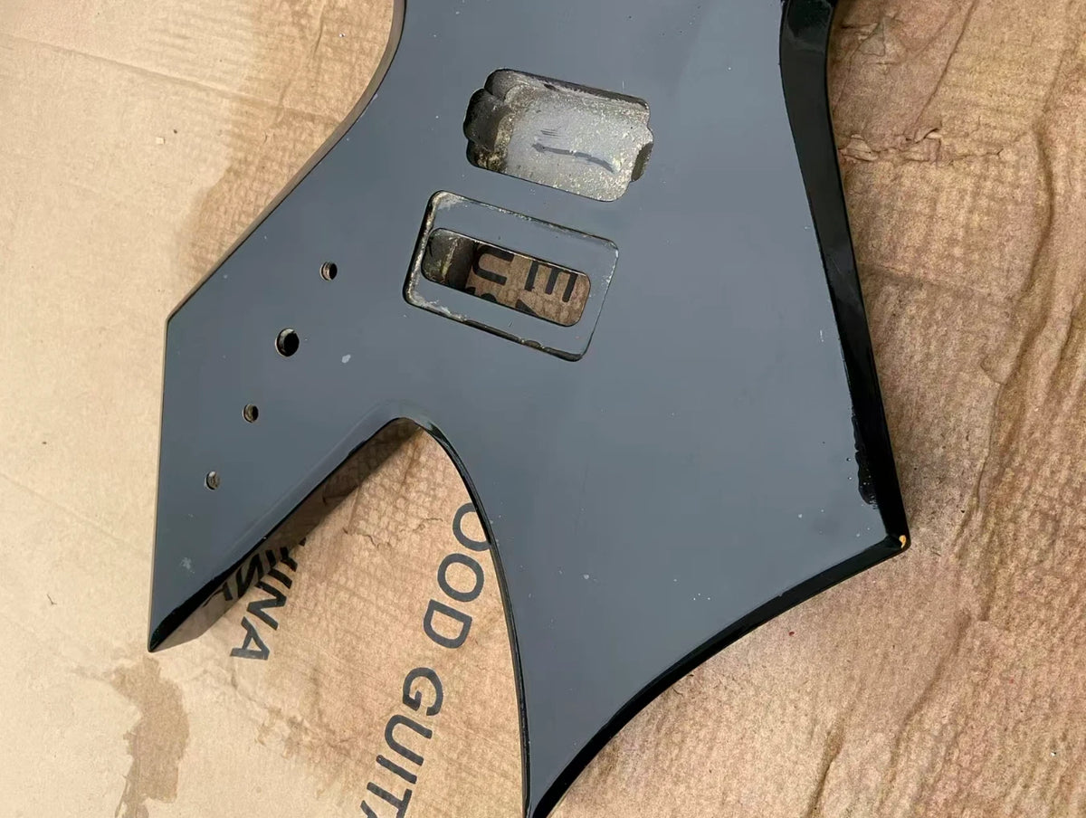 Glossy Black Left Handed HH Guitar Body For Warlock DIY Project