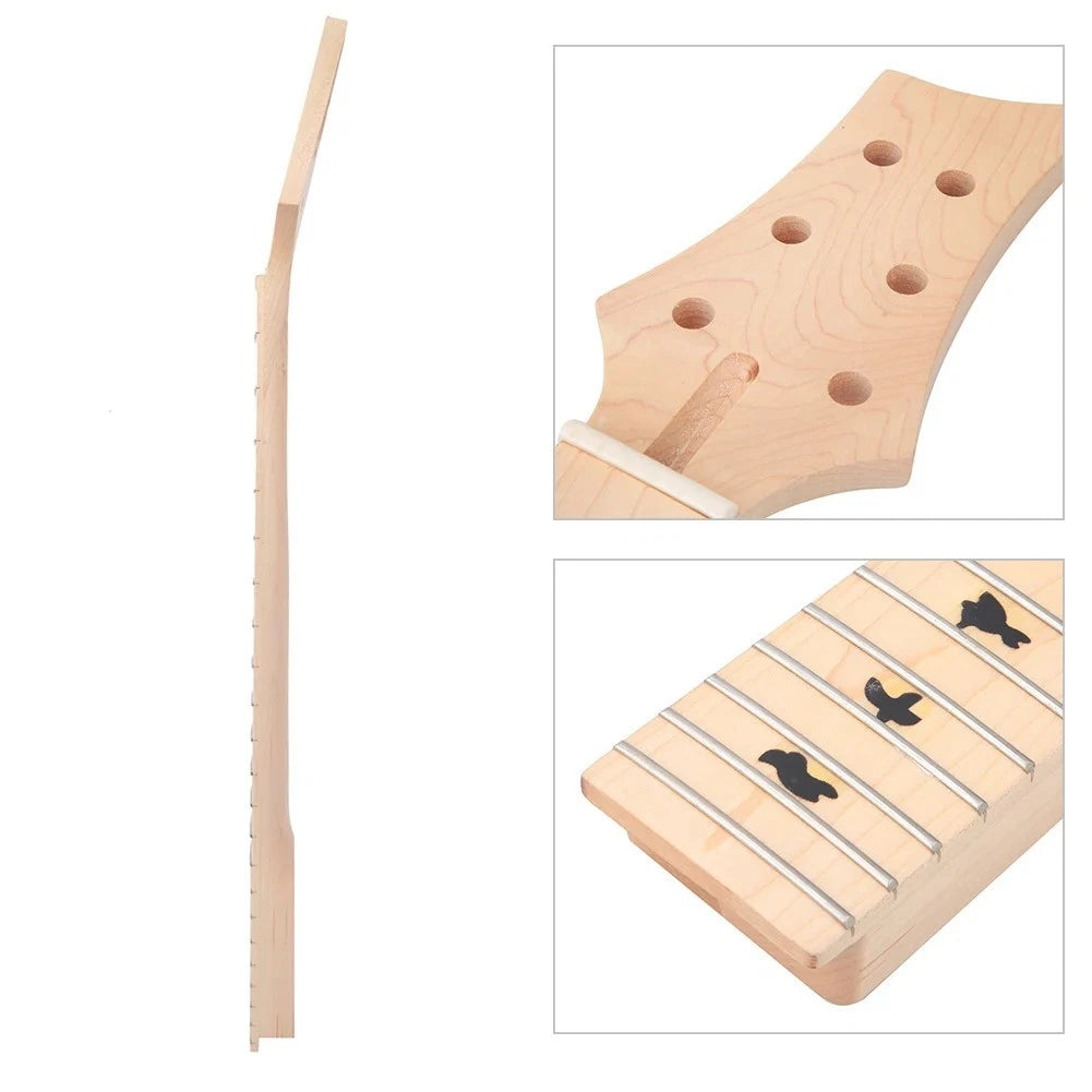 Maple Wood Guitar Neck, Maple Fingerboard 22 Frets, Doves Inlay Markers