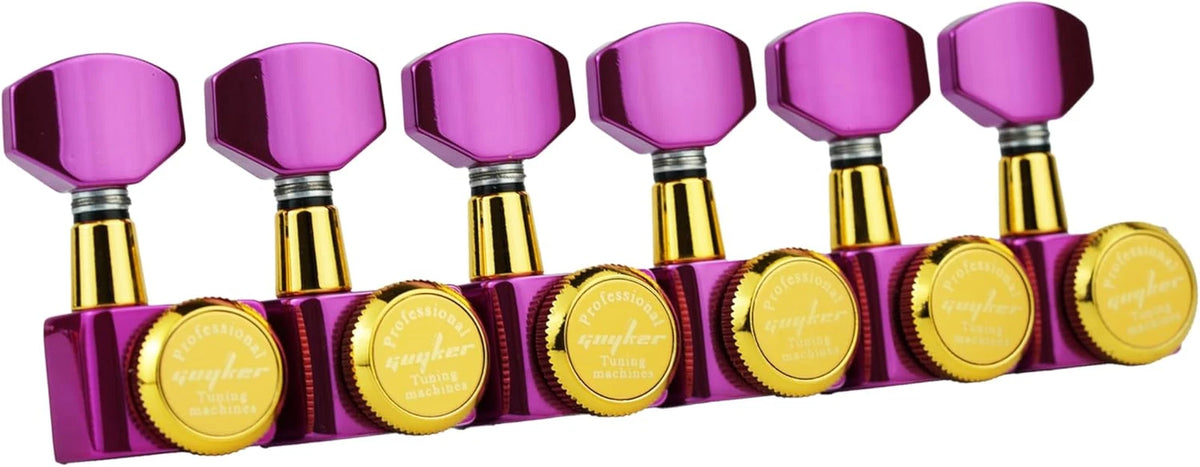 Pink Gold Inline Guitar 6R Locking Tuning Pegs Machine Heads Fit Strat Tele