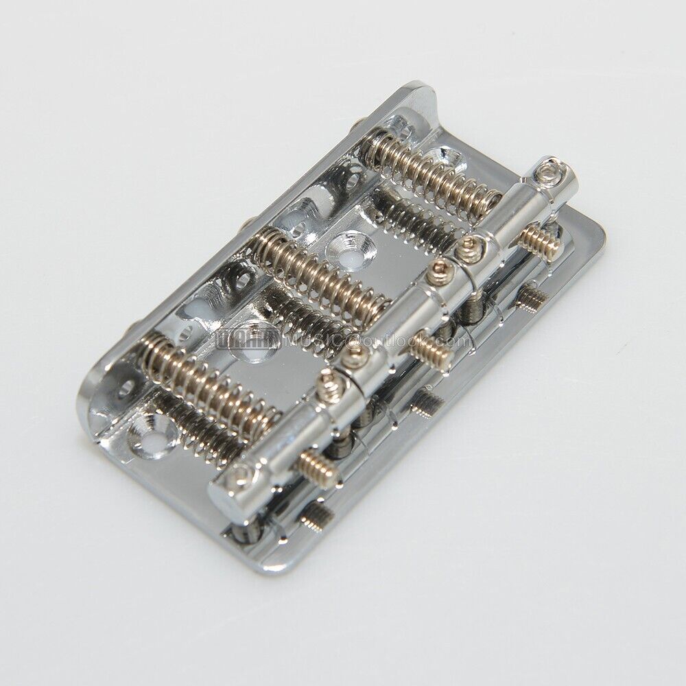 Brass Saddles Fixed Guitar Hardtail Bridge in Chrome