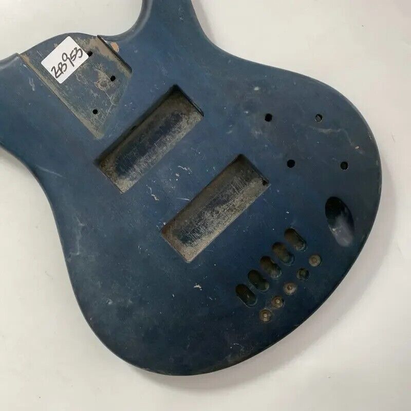 Blue 5 String Electric Bass Solid Basswood Body DIY Project