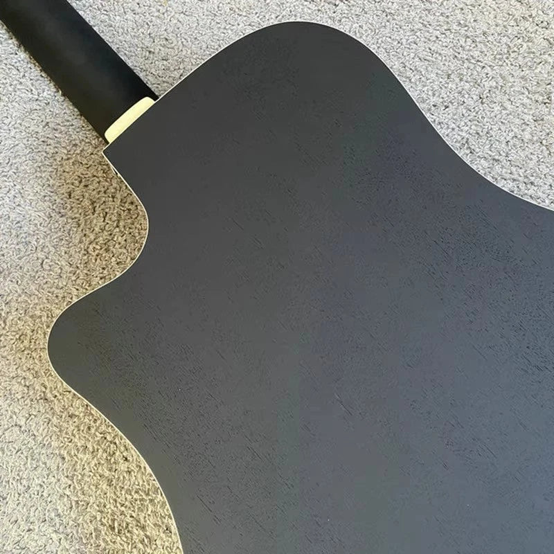 Matte Black 12-String Mahogany Acoustic Guitar, Rosewood Fingerboard Neck