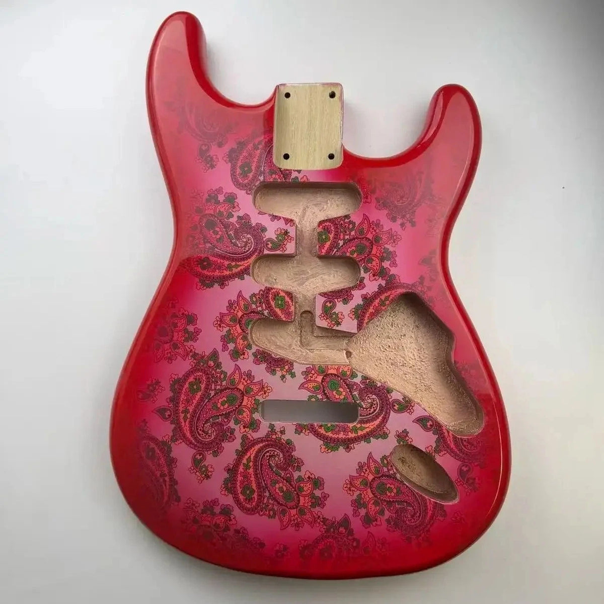 Alder Wood Red Paisley Guitar Body Fit ST