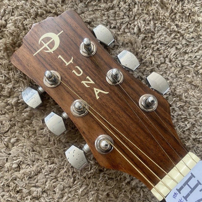 Luna 38 Inch Acoustic Guitar, Engraved Butterflies Pine Top Body, Okoume Neck