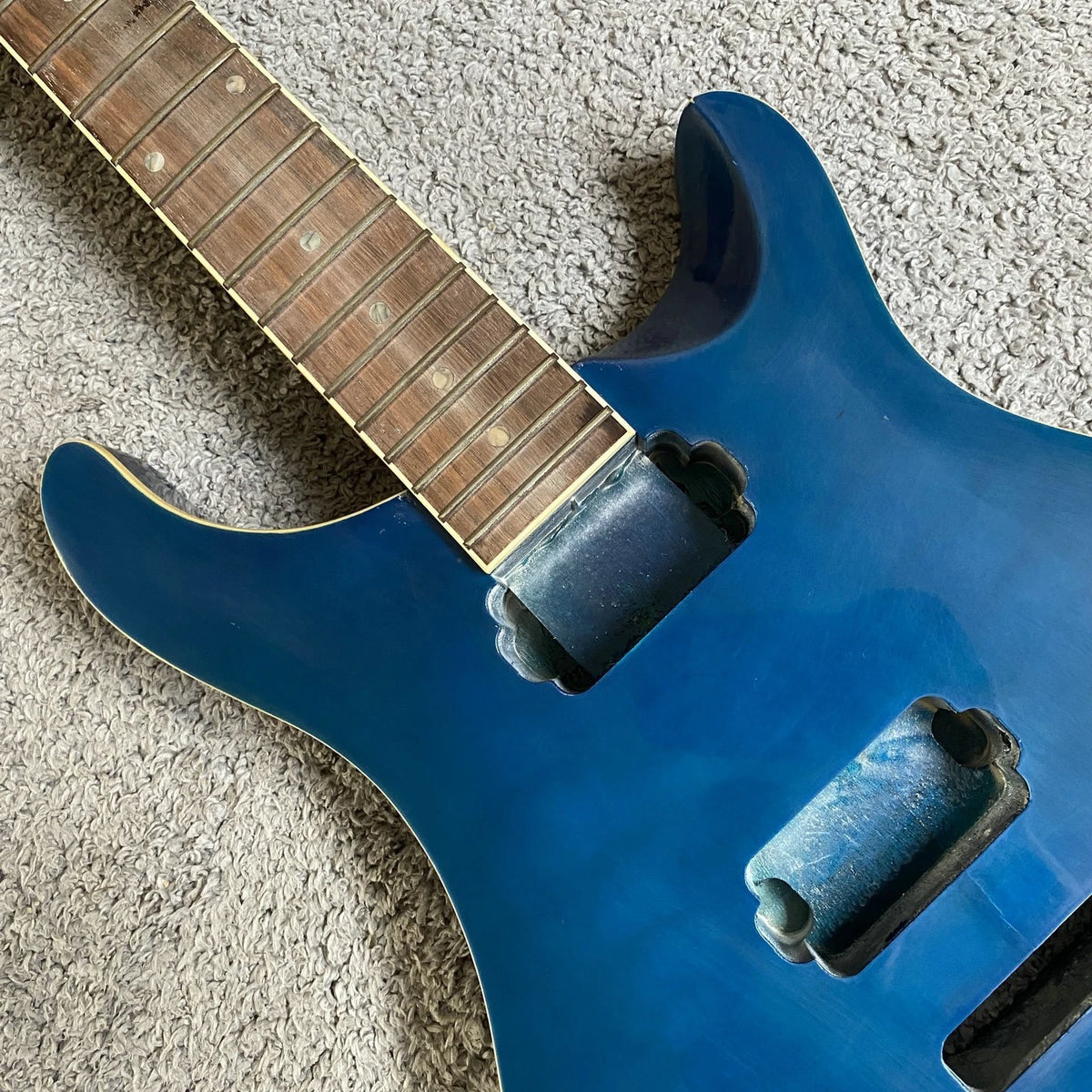 Dark Blue Guitar Project, Rosewood Fingerboard, Basswood Body