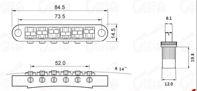 Satin Silver Guitar Tune O Matic Bridge Tailpiece For Epiphone,Ibane<wbr/>z,Gibson,ESP