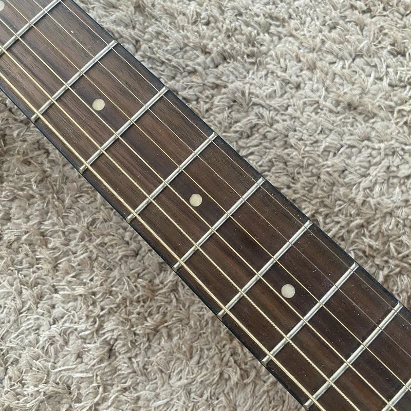 Luna 38 Inch Acoustic Guitar, Engraved Butterflies Pine Top Body, Okoume Neck