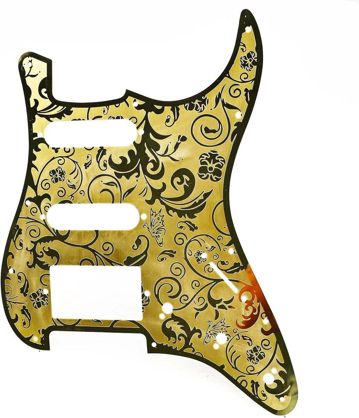 Gold SSH Guitar Engraved Top Steel Pickguard Scratch Plate Fit Stratocaster Stra