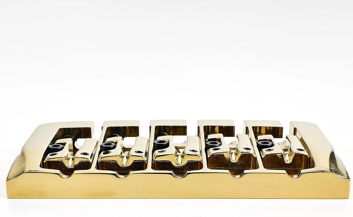 Gold 5 String Bass Adjustable Saddles Fixed Bridge