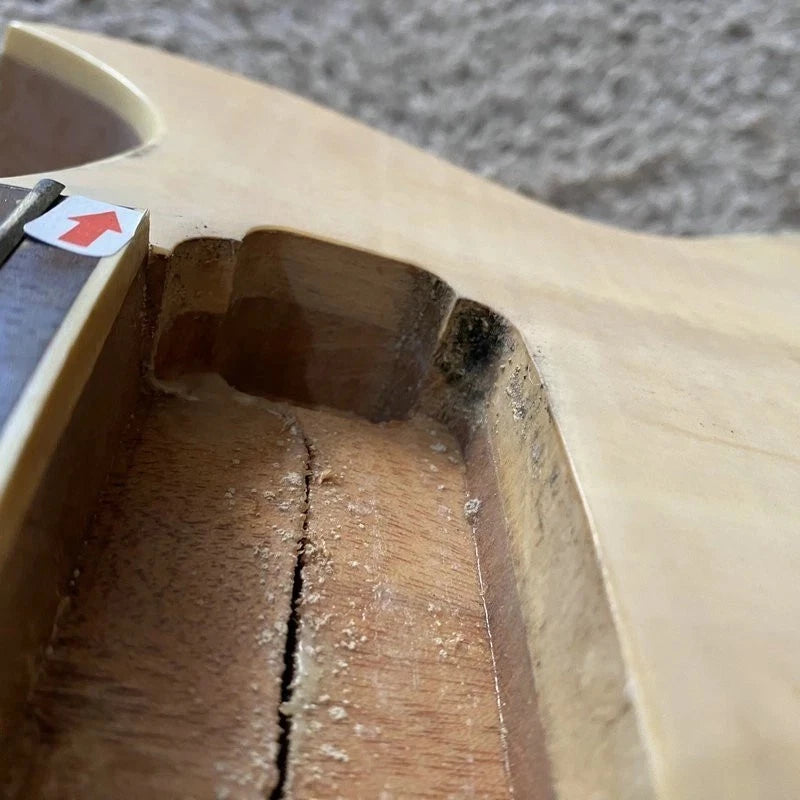 Tiger Maple Guitar Body with Mahogany Neck, Rosewood Fingerboard