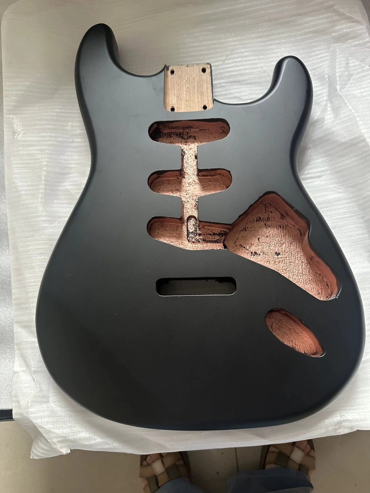 Matte Black Nitrocellulose Alder ST Guitar Body