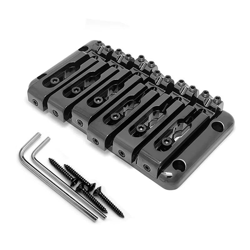 Black, Gold or Chrome 6-String Bass Bridge with Separated Saddles