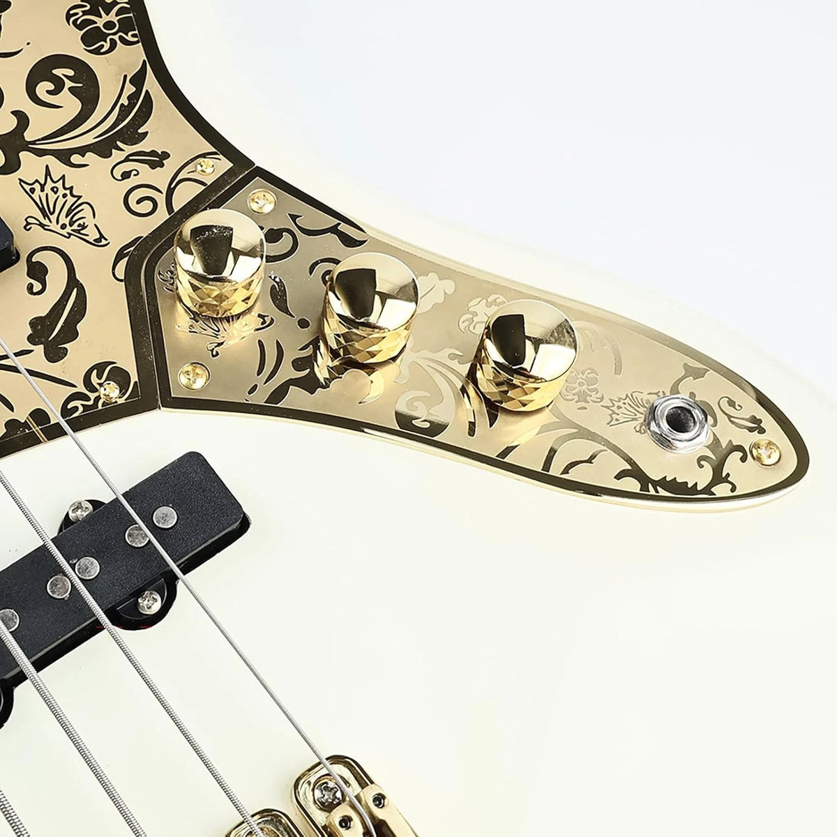 Gold Engraved Bass Control Plate Fit Jazz Bass