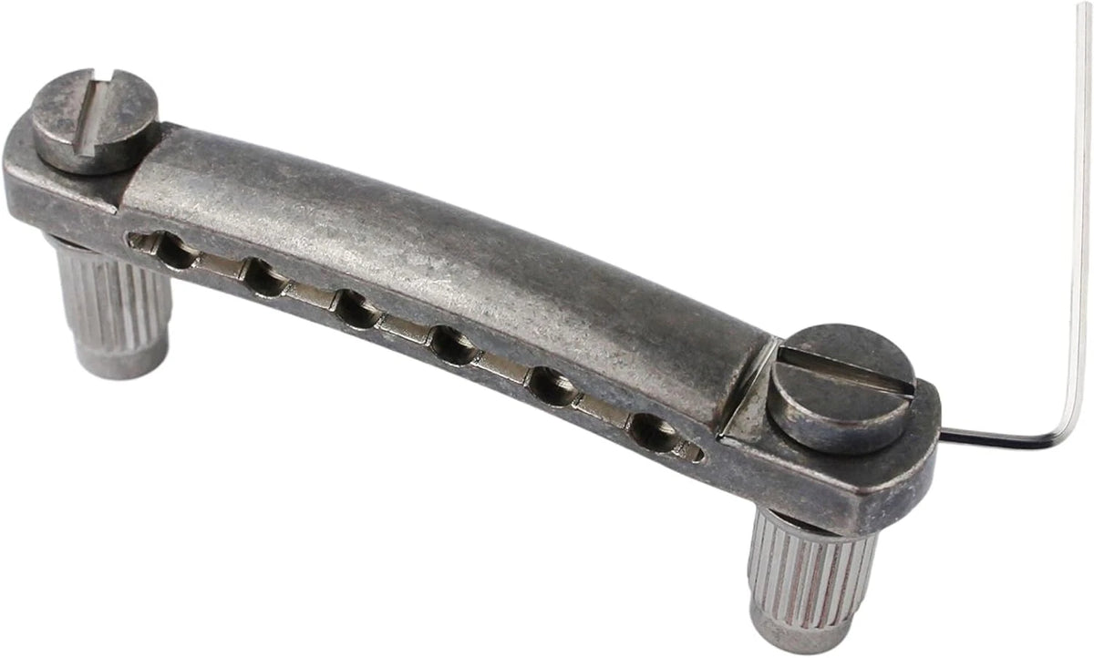 Relic Silver Tune O Matic Guitar Stopbar Tailpiece Fit Epiphone Les Paul SG ES