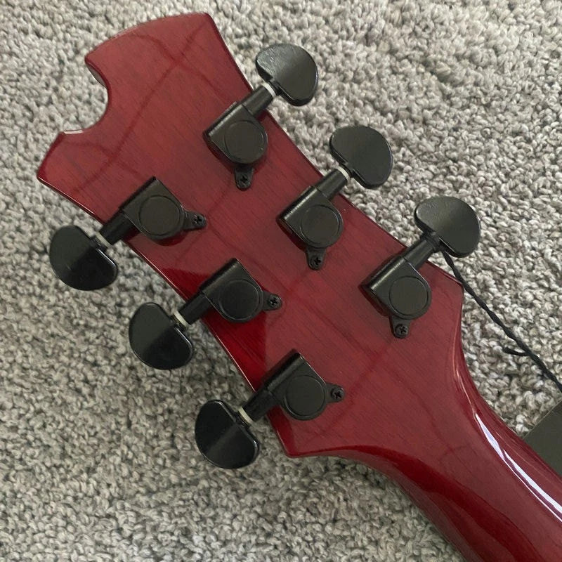 Xavier Transparent Red Single Cut Electric Guitar, Needs Rewiring