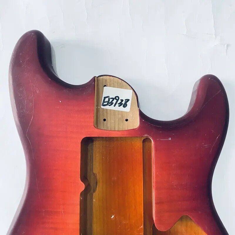 Red Burst Tiger Maple Top Guitar Ash Wood Body Fit Strat Stratocaster