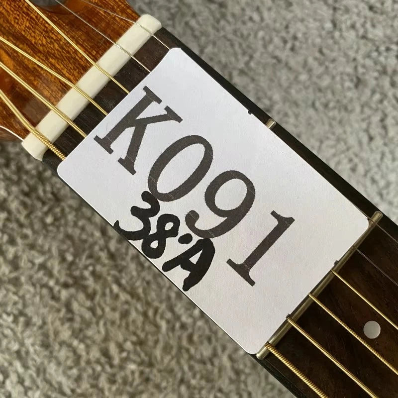 Parlor Acoustic Guitar, All Solid Wood, 38 Inch