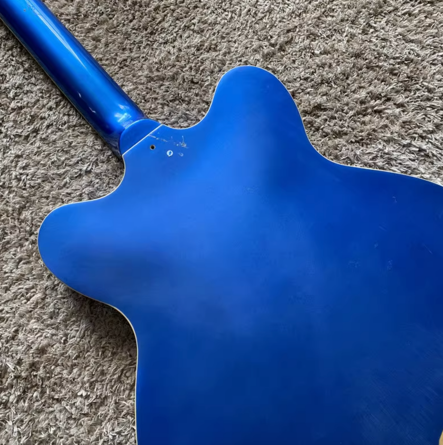 Metallic Blue Semi Hollow Jazz Guitar Body, Maple Neck, Rosewood Fingerboard