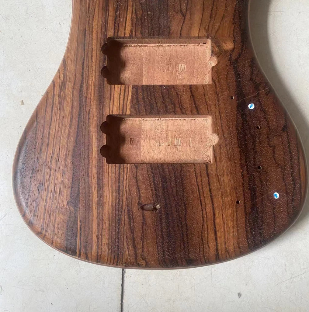 Zebra Wood Top Custom DIY Project Bass Guitar Mahogany Body