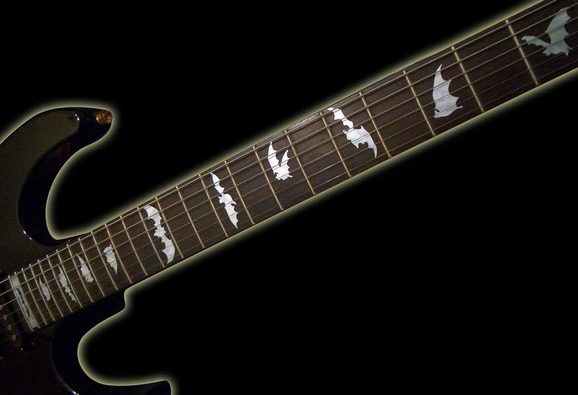 White Pearl Guitar Fingerboard Bats Fret Inlay Stickers Markers