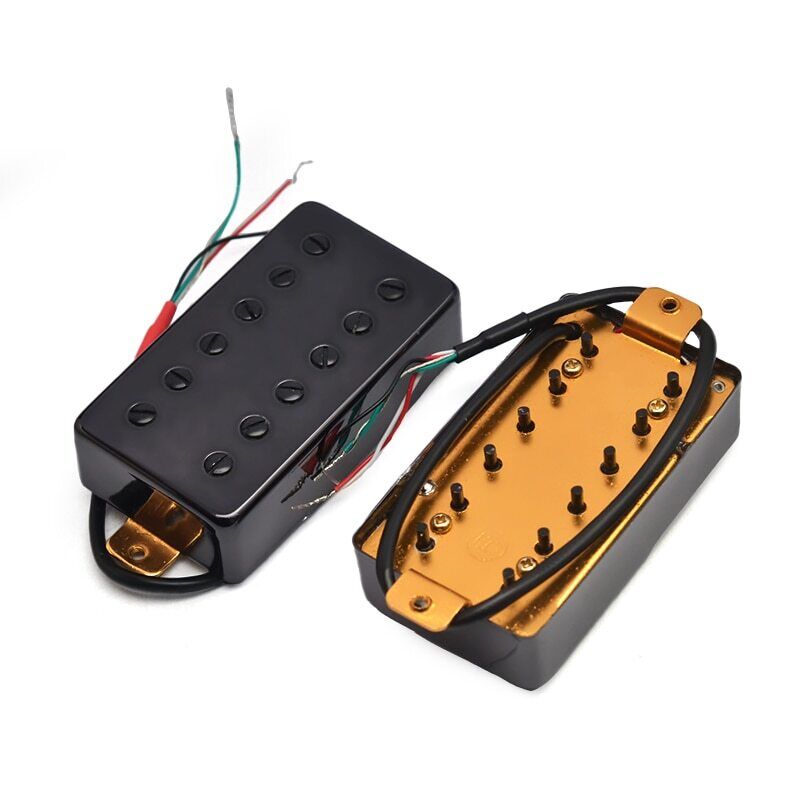 Double Coil 12 Hole Humbucker Pickup for LP Electric Guitar Black