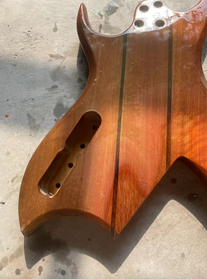 Vintage Mahogany Wood Guitar HH Body with Tiger Maple Fit BICH DIY Project