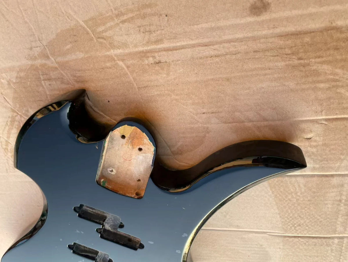 Black 4 String Bass Basswood Body Fit Mockingbird