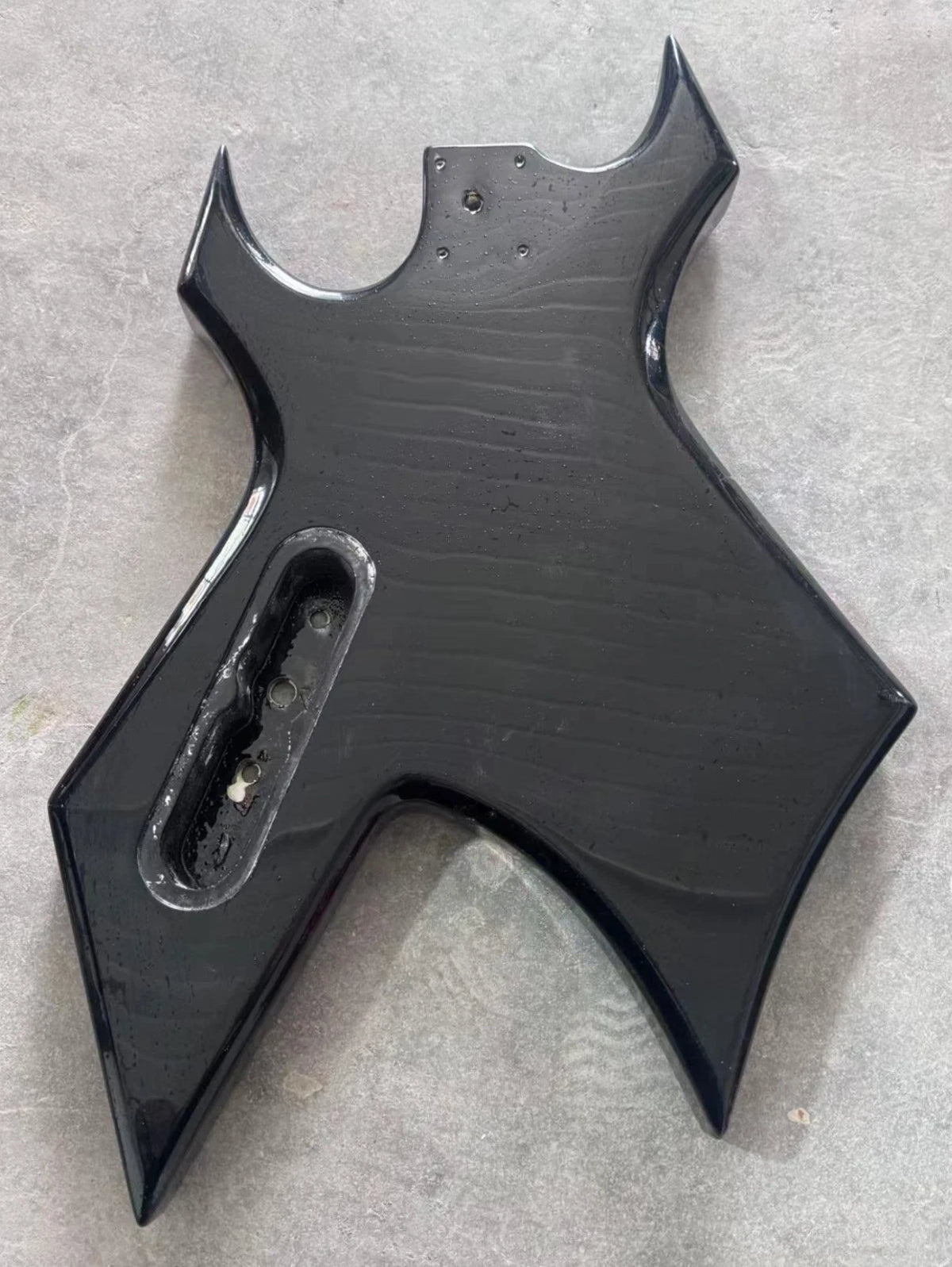 Black with Red Top HH Guitar Solid Basswood Body Fit Warlock