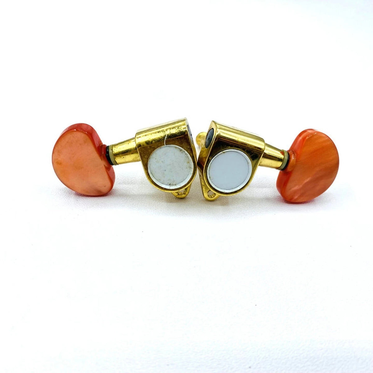 Gold 3x3 Guitar Machine Heads Tuning Pegs Keys with Orange Buttons