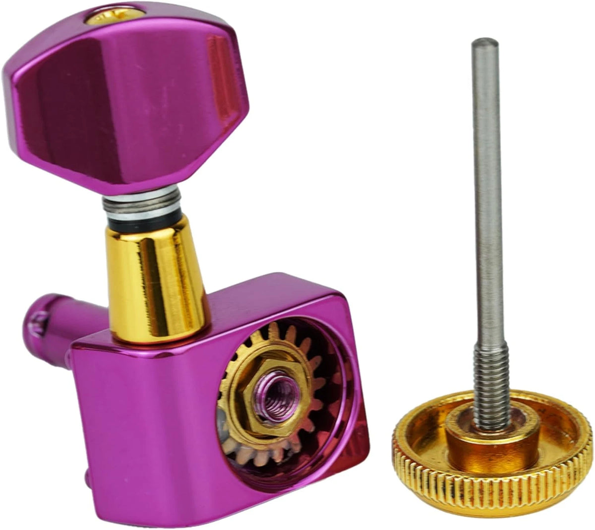 Pink Gold Inline Guitar 6R Locking Tuning Pegs Machine Heads Fit Strat Tele