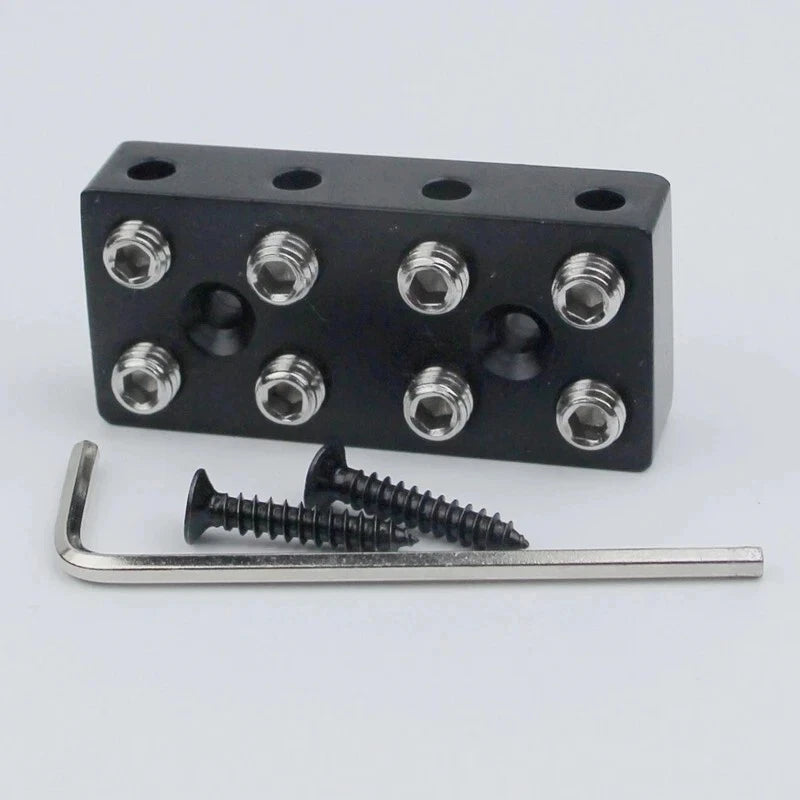 Black 4 String Headless Bass Guitar Bridge Lock String Nut