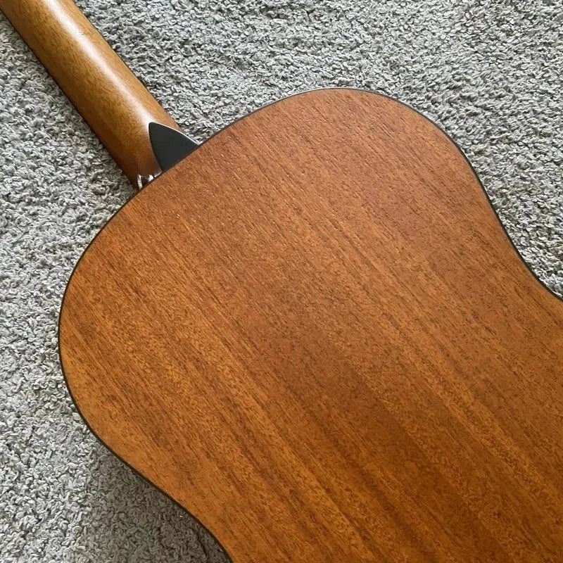 Luna Acoustic Guitar Engraved Spruce Top Body Mahogany Neck Rosewood Fingerboard