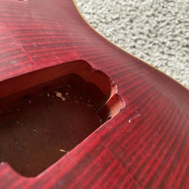 DeVille Red Tiger Maple Top Guitar Body, Rosewood Fingerboard Neck